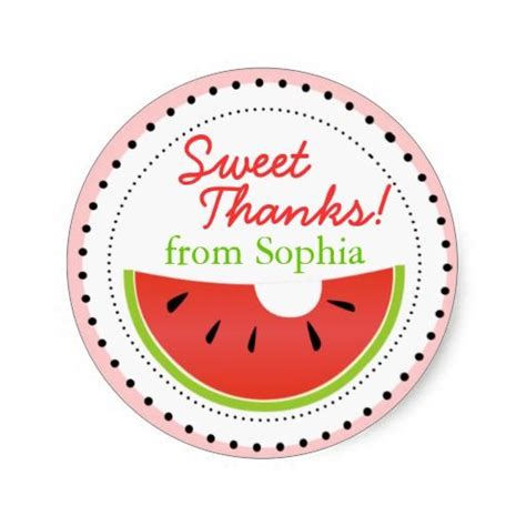 Sweet Summer Watermelon Thanks Stickers With Images