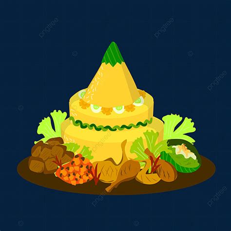 Gambar Tumpeng Makanan Indonesia Tumpeng Nasi Kuning Nasi Png Dan