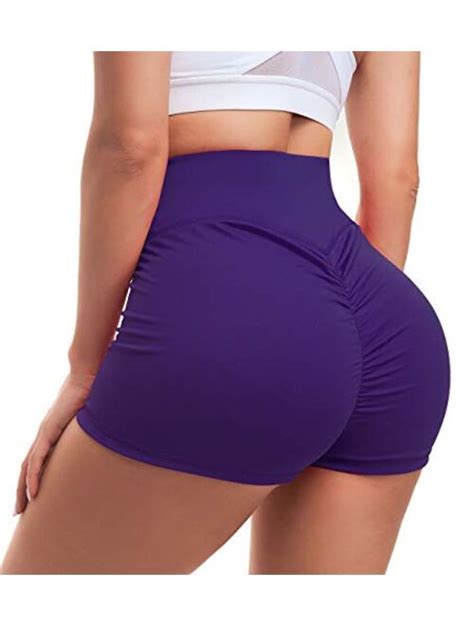buy women yoga shorts ruched booty high waisted gym workout shorts butt lifting hot pants online