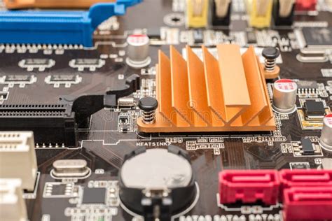 Chipset Heatsink On Motherboard Stock Image Image Of Board Equipment