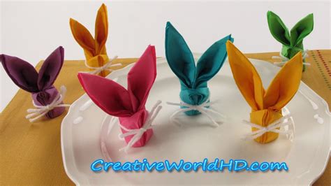 Diy Paper Craftsbunnyrabbit Napkins Folding How To Easter Kids