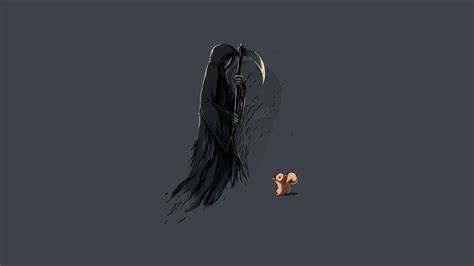 1366x768 Threadless Simple Minimalism Humor Death Squirrel Wallpaper