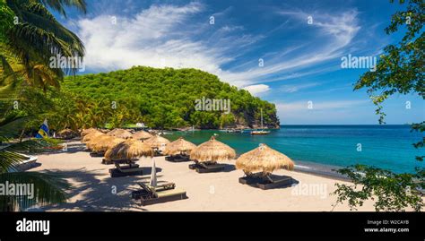 Caribbean St Lucia Soufriere Anse Chastanet Anse Chastanet Beach Stock Photo Alamy