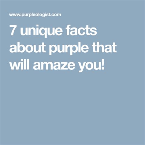7 Unique Facts About Purple Unique Facts Facts Purple