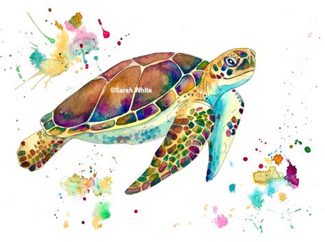 Turtle Print Etsy