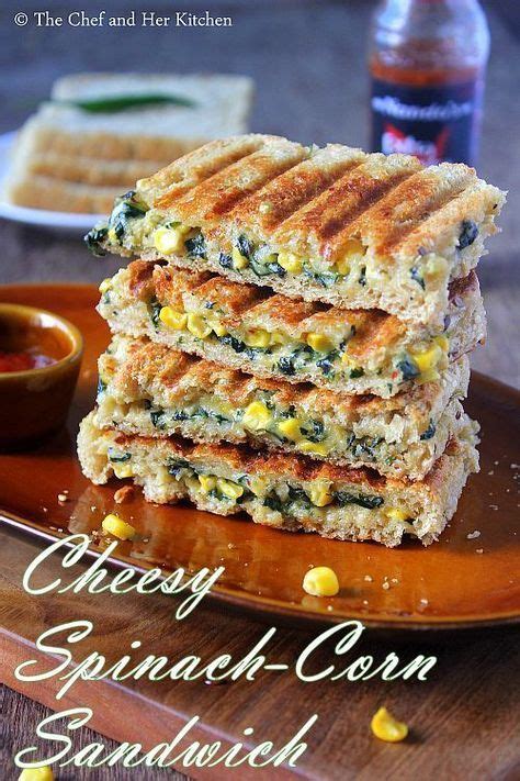 Grilled Corn And Spinach Sandwich Recipe With Step By Step Photos I