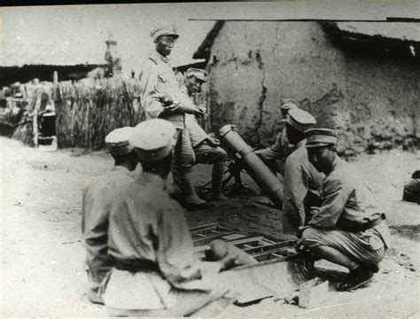 Soldiers With Mortar Japanese Invasion Of Manchuria Collection