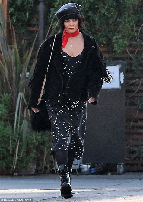 Vanessa Hudgens Dons Star Dress And Leather Hat In LA Daily Mail Online