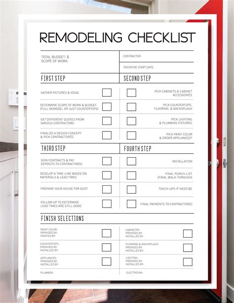 What To Expect When Youre Expecting A Remodel Remodeling Checklist