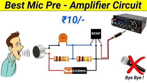 How To Make Mic Pre Amplifier Circuit Using BC Very Sensetive Microphone Booster