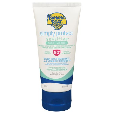 Banana Boat Simply Protect Sensitive Face Sunscreen Lotion Spf