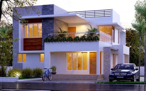 Bhk Modern Box Type Flat Roof Home Small House Design Architecture My