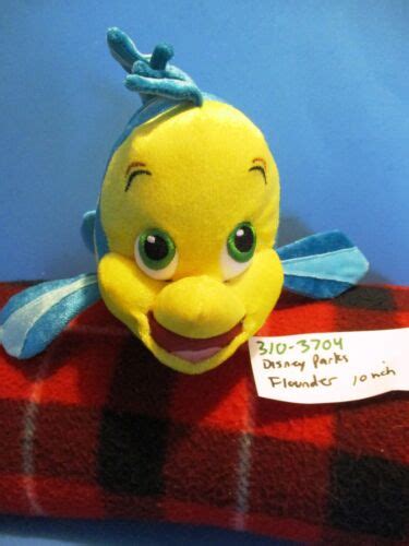 Disney Parks The Little Mermaid Flounder Yellow And Blue Fish Plush310
