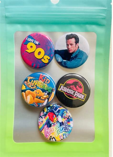 90s Buttons 5 Pack 90s Party Favors 90s Pins Etsy Uk