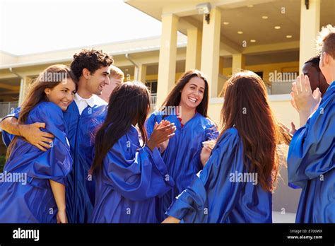Group Of High School Students Celebrating Graduation Stock Photo Alamy