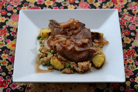 Charlottes Fan Fare Pork Chops With Pineapple Fried Rice
