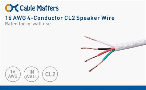 Cable Matters 16 Awg Cl2 In Wall Rated Oxygen Free Bare