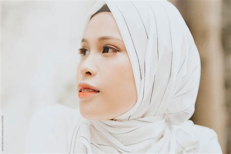 Beautiful Portrait Of Asian Woman Wearing Headscarf By Jessica Lia