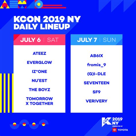 Kcon19ny Daily Lineup Revealed Kconusa