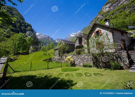 Charming Sonogno Village In Ticino Switzerland Stock Image Image Of