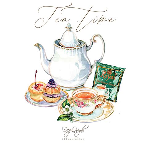 Tea Time On Behance Tea Time Illustration Tea Illustration Tea Art