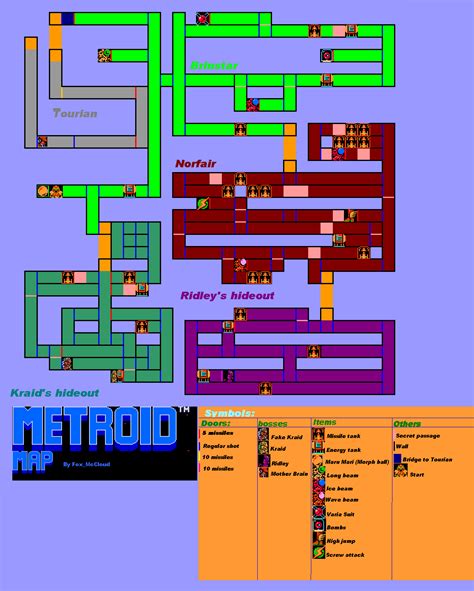 Metroid Nes Map Mapa Jogos Game