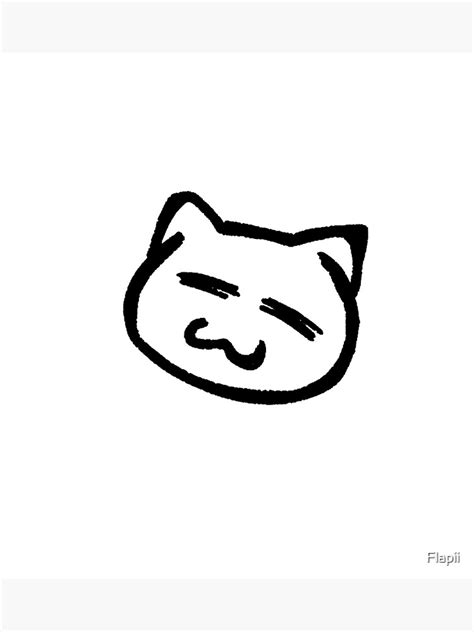 Funny And Cute Cat Face Without Funky Glasses Drawing Poster For Sale
