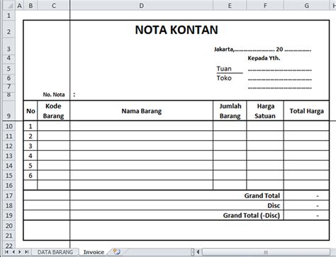 Tapi nggak secanggih itu pastinya. Contoh Nota Penjualan Toko - Merry Ccc