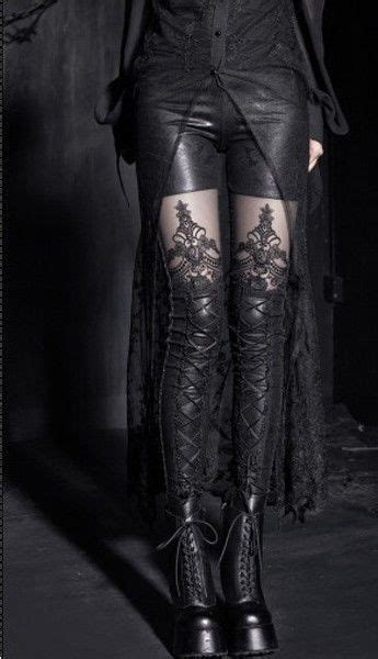 punk rave leggings womens gothic embossed decorative pattern pants