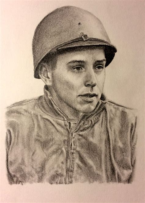 Soldier Portrait Drawing By John Gordon Graphite Pencil 2014 Soldier