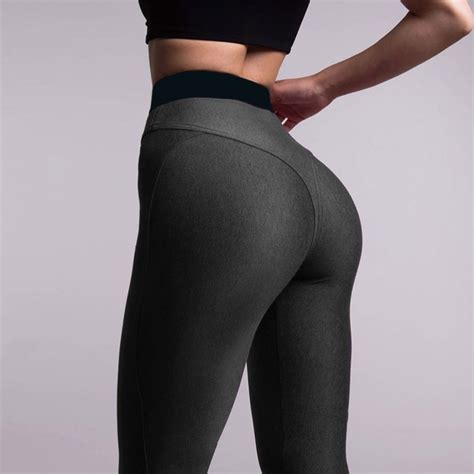 Frecici Women Solid Booty Up Yoga Pants Compression Thigts M Line Butt