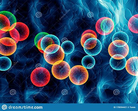 Cells Of Different Colors 3d Rendering Stock Illustration