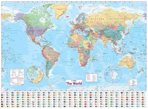 World Map Paper Collins World Collins Wall Map Paper Shop Online At