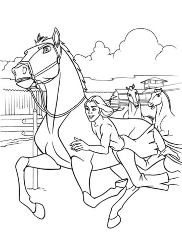 Dit is 1 van onze paarden spelletjes met humor. Creek riding on Spirit horse coloring page | Free ...