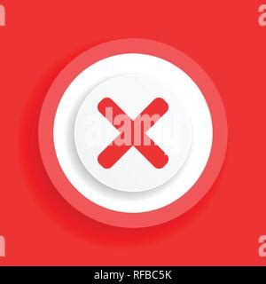 Botón de cruz roja rechazar cancelar respuesta incorrecta Imagen