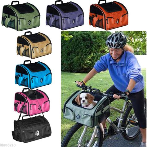 3 In 1 Bike Bicycle Basket Dog Cat Carrier Car Seat Travel Tote Pet