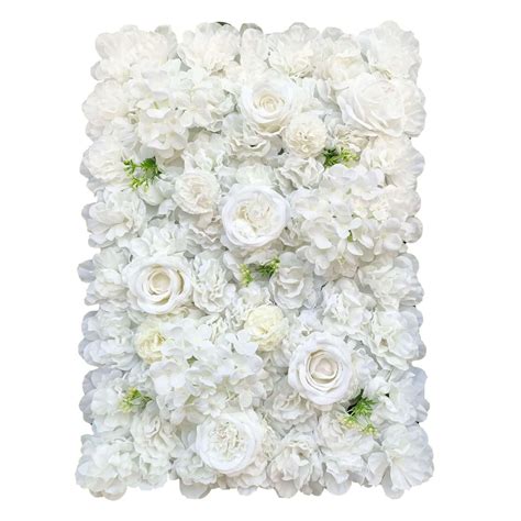 Artificial Flower Wall Backdrop Panel 40cm X 60cm Mixed Whites Ever