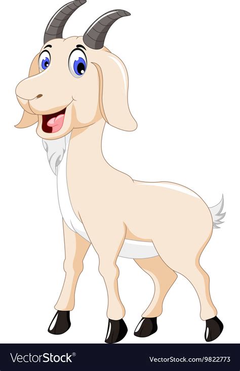 Cute Goat Cartoon For You Design Royalty Free Vector Image