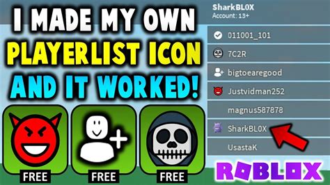 I Made My Own Custom Player Icon It Works Roblox Youtube
