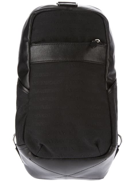 Emporio Armani Single Strap Backpack In Black For Men Lyst
