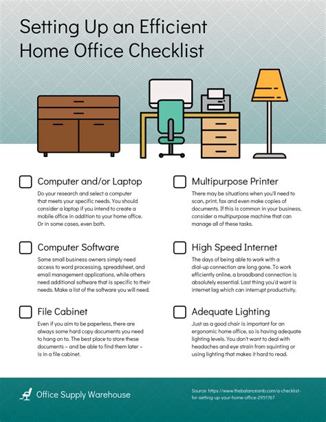 Setting Up A Home Office Checklist Venngage