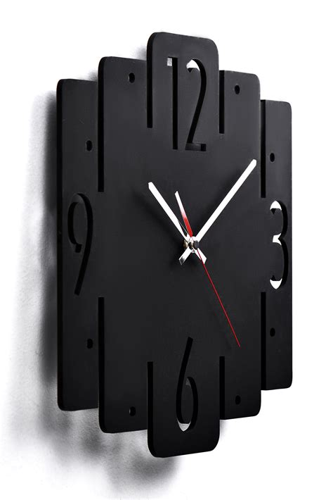 Black Wooden Wall Art Clock Moku Svartahaf In 2021 Minimalist Wall