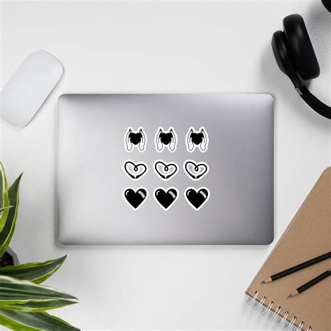 Heart Stickers Black And White Boom Positive