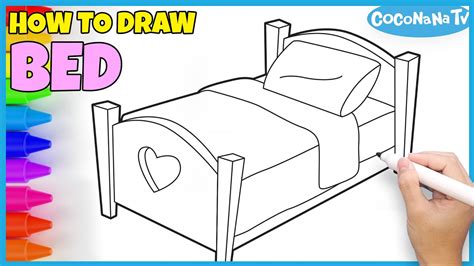 Bed How To Draw And Color For Kids Coconanatv Youtube