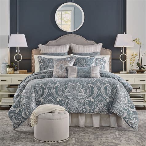 Calming blue tones in the mia blue comforter set create a serene sleepscape. Comforter Sets | Comforter sets, Luxury bedding, Bedding ...