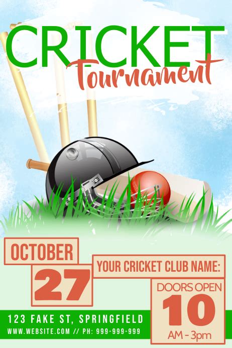 Cricket Tournament Poster Template Postermywall