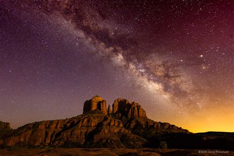 Milky Way Rises Above A Moonlit Cathedral Rock Flagstaff Altitudes
