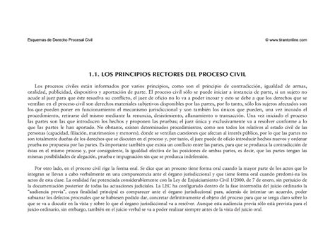Tema 1 Esquema Los Principios Rectores Del Proceso Civil 1 Los