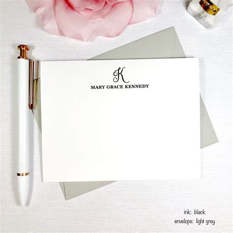 personalized notecard set personalized stationary cards etsy monogrammed note cards