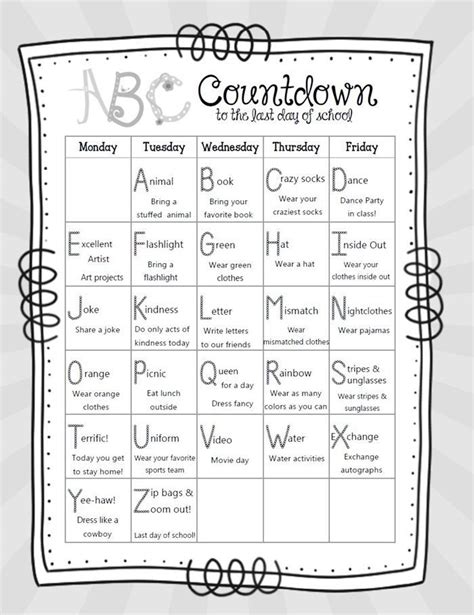 14 Alphabet Countdown Calendars Free Printable Abc Countdown To